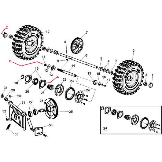 Фрикцион и колеса Champion ST656